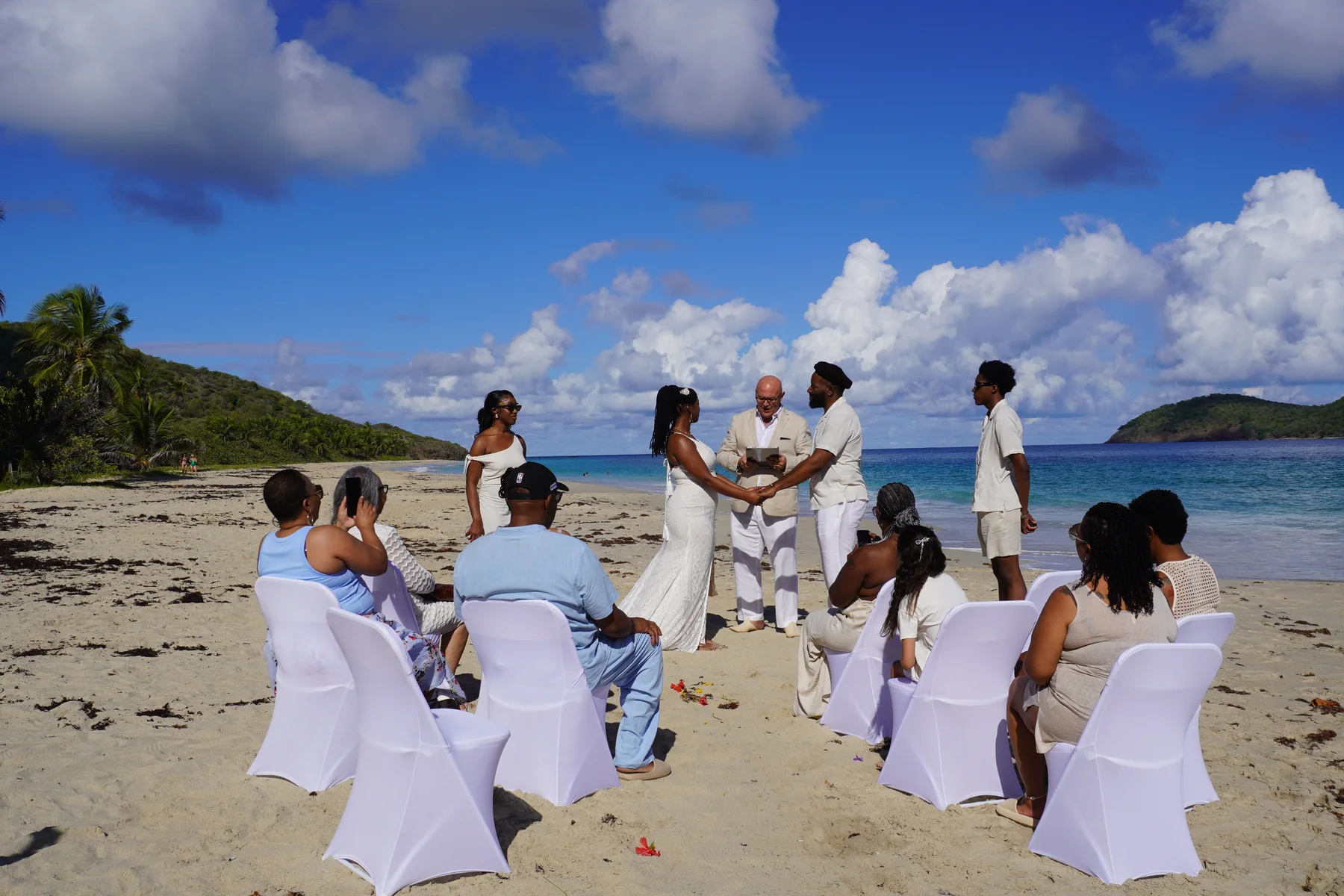 Bryant and Britney wedding ceremony on Zoni Beach