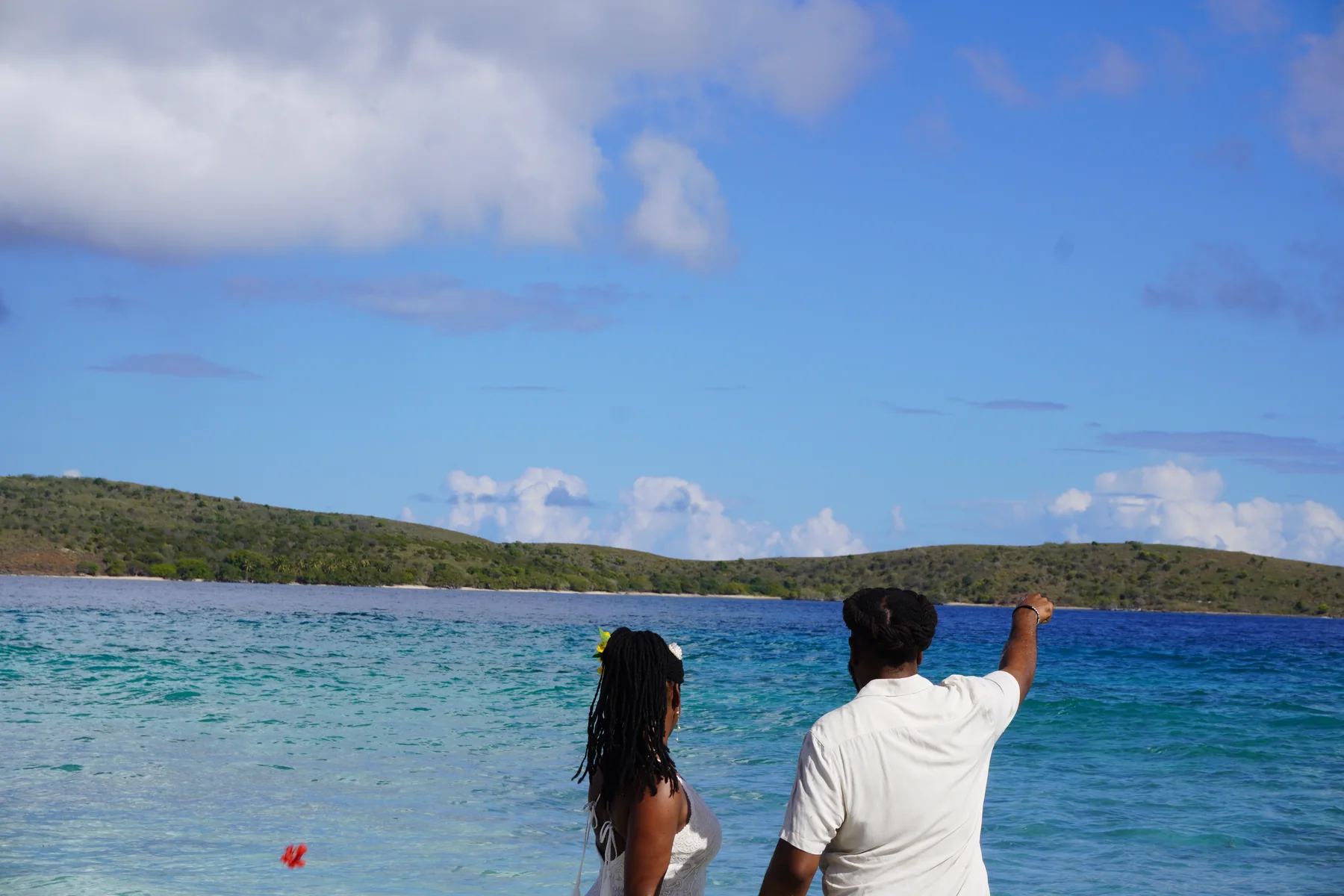 Bryant and Britney looking over the water